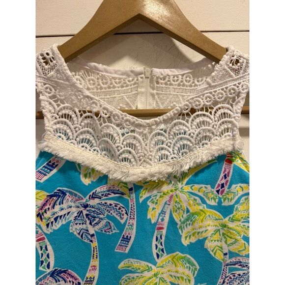 Counting Daisies Tropical Palm Print Knit Dress Sz 10 - Picture 2 of 7